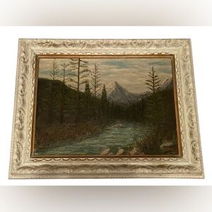 Tranquil Mountain River Framed Art